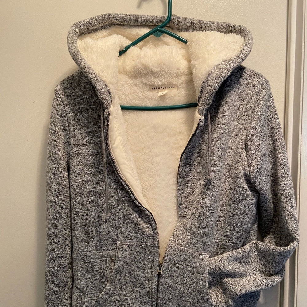 Fur Lined Zip Up Hoodie